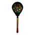 Asia Trade handcrafted wooden spoon with traditional black floral folk art painting and red and gold handle