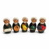 Asia Trade set of five handcrafted Uzbek ceramic figurines depicting men with white turbans holding various goods
