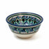 Asia Trade handmade clay tea bowl from Uzbekistan, 110mm diameter with blue and green floral pattern.