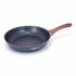 Asia Trade 28cm induction frying pan with blue granite non-stick coating and a wood-effect handle.