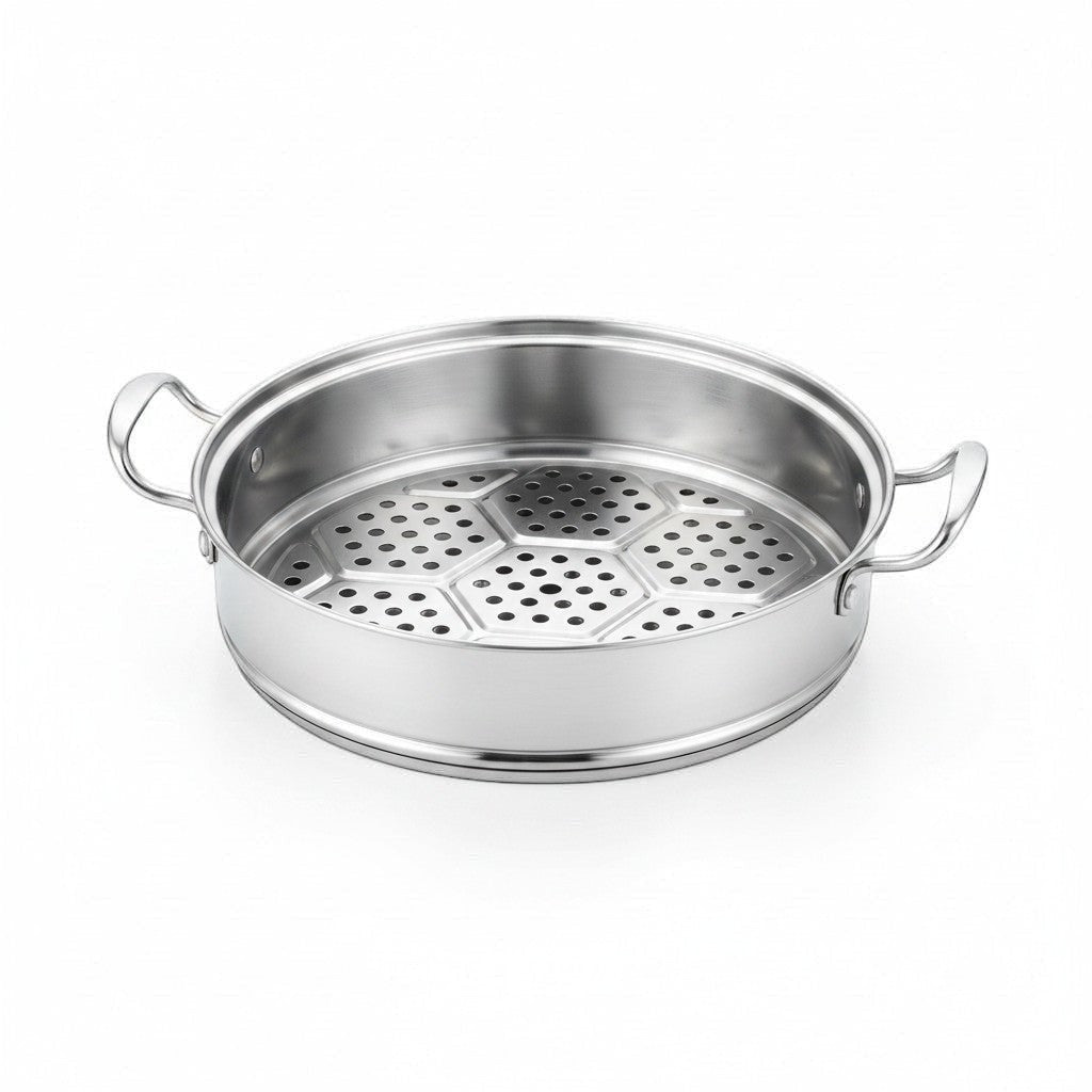 Asia Trade 54cm stainless steel industrial steamer pot with hexagonal perforated base and side handles