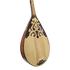 Asia Trade traditional Kazakh Dombra string instrument with ornate dark wood inlay on a light wooden body