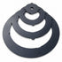 Asia Trade black metal reduction rings for 10L Kazan outdoor stove, set of three nesting circular plates