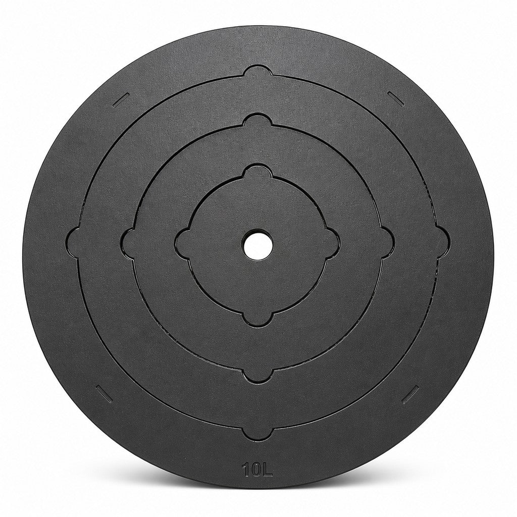 Asia Trade black metal stove ring adapter for 10L Kazan outdoor cooking pot with concentric circular design