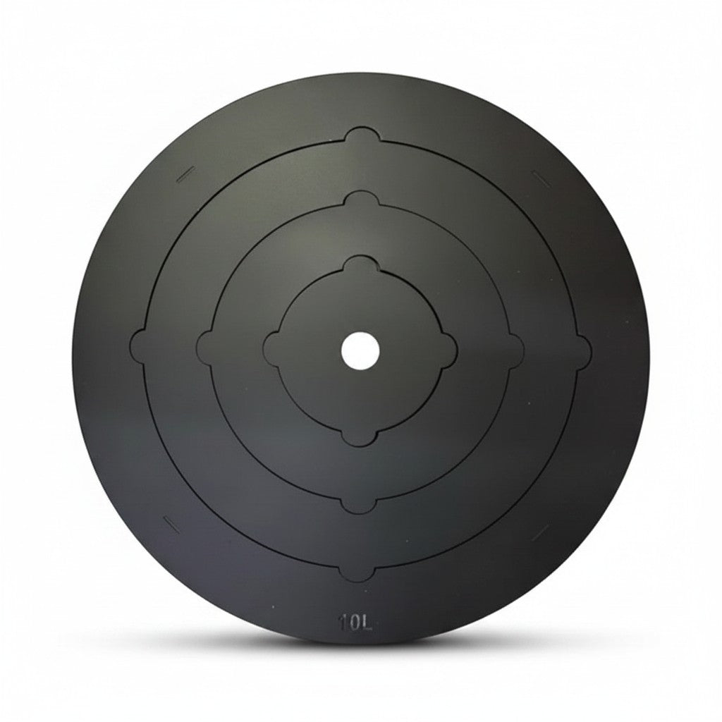 Asia Trade set of four nested black steel rings for 12L Kazan outdoor stove, heat-resistant and durable design.