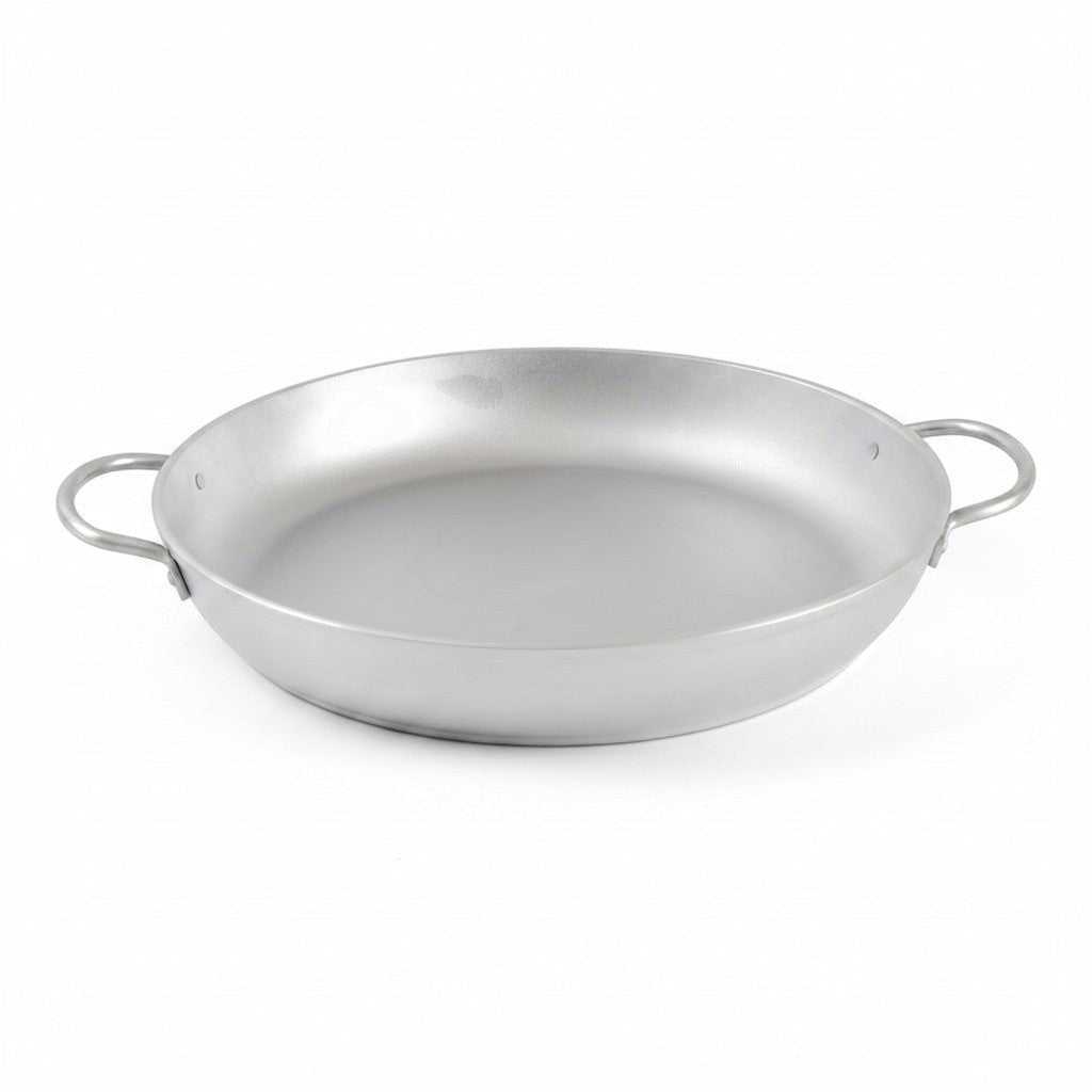 Asia Trade Kukmara 36cm cast aluminum frying pan with dual fixed handles for professional cooking and baking