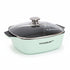 Asia Trade Kukmara Titanium Pro 4L square green cast aluminum saute pan with glass lid and non-stick interior