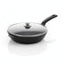 Asia Trade 22cm non-stick Kukmara frying pan with a glass lid and detachable handle on a white background