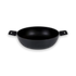 Asia Trade Kukmara Tradition 30cm black non-stick cast aluminum pan with detachable handles for stovetop and oven use.
