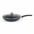 Asia Trade Kukmara 28cm non-stick wok pan with glass lid, made of durable cast aluminum for even cooking.