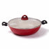 Asia Trade Kukmara red non-stick saute pan with glass lid and marble-effect interior, 30cm diameter