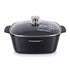 Asia Trade Kukmara Titanium Pro square 6.5L non-stick pot in black with a glass lid