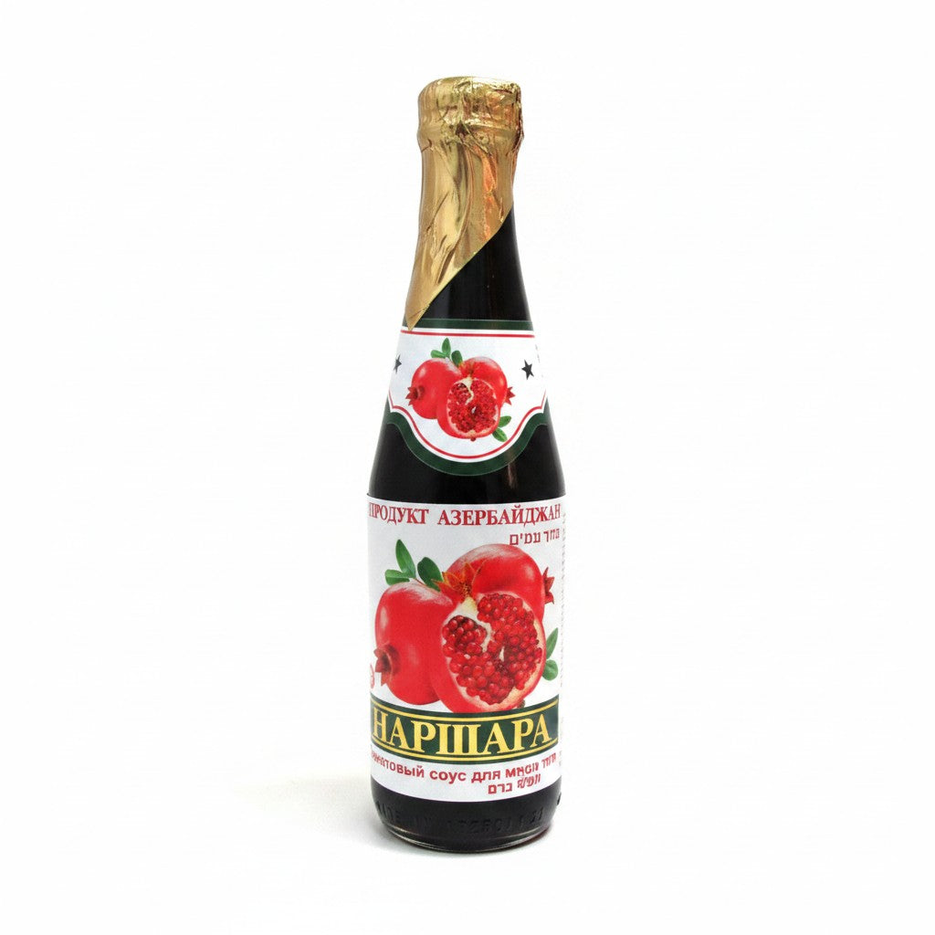 Asia Trade Narsharab pomegranate sauce in a 450ml glass bottle with traditional Azerbaijani label design