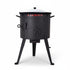 Asia Trade 12-liter cast iron Uzbek kazan set with black metal outdoor stove and lid