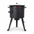 Asia Trade outdoor stove and 6-liter cast iron Uzbek kazan set with a black metal furnace and lid