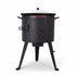Asia Trade outdoor stove and 8-liter cast iron Uzbek kazan set with a black metal furnace and lid