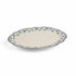 Asia Trade 36 cm oval serving platter in cream ceramic with a delicate blue floral rose pattern and scalloped edge