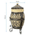 Asia Trade Prague 85-liter ceramic tandoor oven with ornate floral relief patterns and built-in temperature gauge