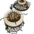 Asia Trade Prague 85-liter ceramic tandoor oven with ornate dark brown and cream floral relief patterns and lid