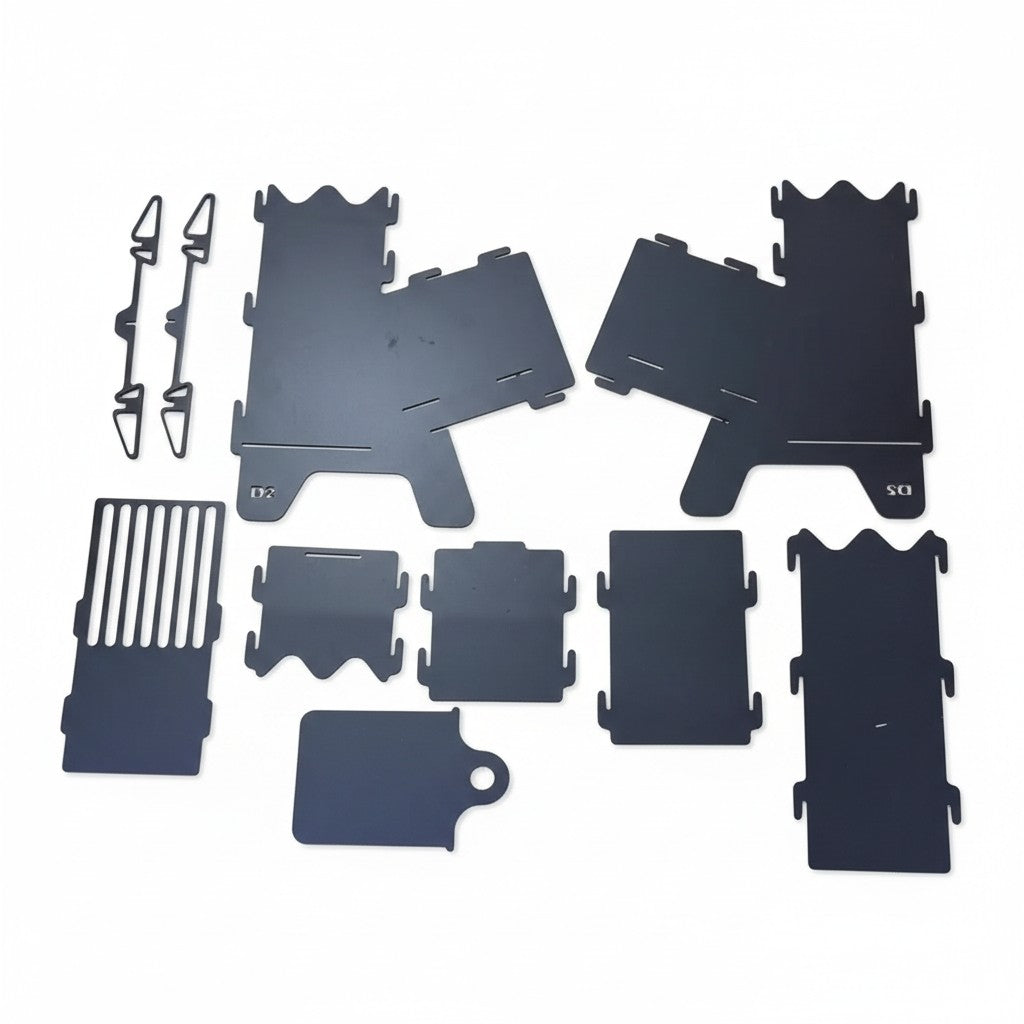 Asia Trade Rocket D2 portable camping stove disassembled steel parts for efficient outdoor cooking