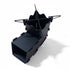 Asia Trade Rocket D2 portable steel camping stove in black with a cross-shaped pot support for outdoor cooking