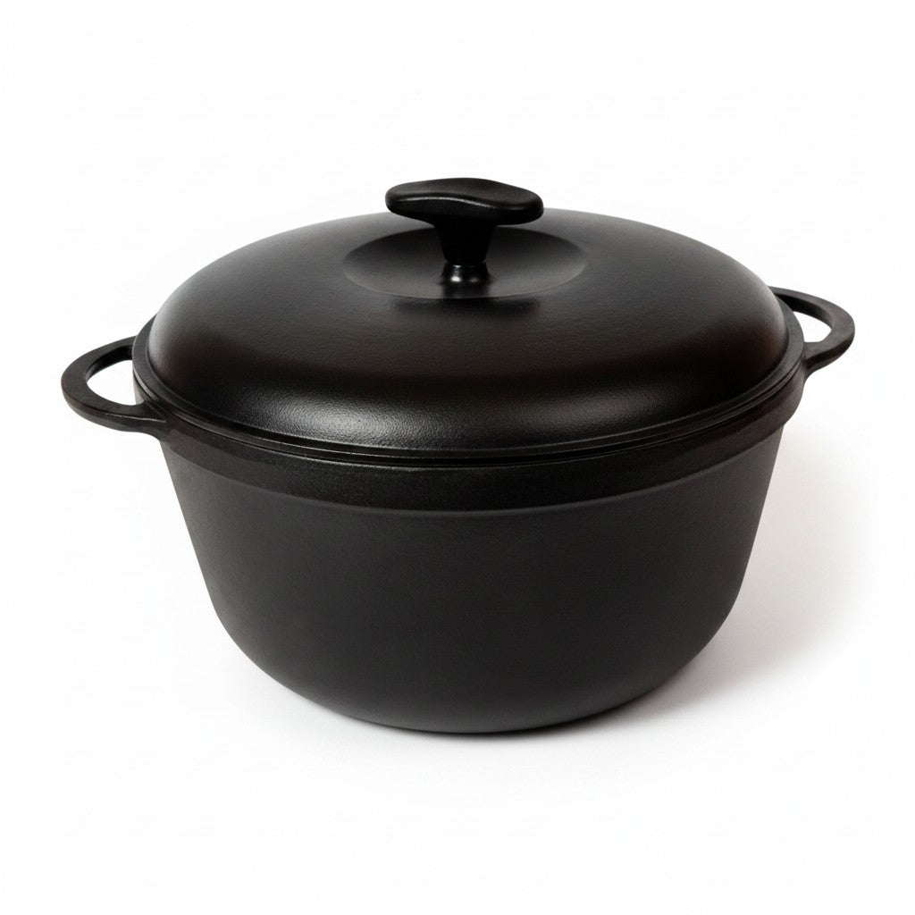 Asia Trade SITON 4-liter black cast iron pot with lid, suitable for induction and all heat sources.