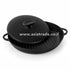 Asia Trade SITON black enameled cast iron pressure grill pan with lid, 34cm diameter, for professional searing.