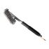 Asia Trade grill cleaning brush with a three-sided stainless steel wire head and a comfortable black ergonomic handle.