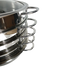 Asia Trade 28cm stainless steel multi-tier steamer pot for manti with glass lid and stackable trays