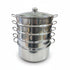 Asia Trade 32cm stainless steel multi-tier steamer pot with glass lid for induction cooktops