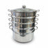 Asia Trade 38cm stainless steel 5-tier steamer pot with glass lid for induction cooktops