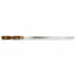 Asia Trade 66cm stainless steel barbecue skewer with a decorative wooden handle for grilling meat and vegetables.