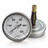 Asia Trade stainless steel tandoor oven thermometer with a white dial measuring up to 500 degrees Celsius