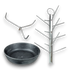 Asia Trade 29cm stainless steel tandoor skewer rack and cast iron drip pan for professional grilling