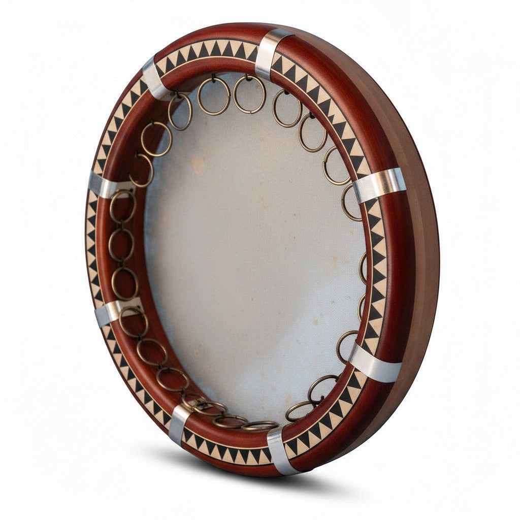 Asia Trade professional 39cm Uzbek doira frame drum with wooden frame, natural skin head, and internal metal rings.