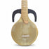 Asia Trade small Uzbek rubab string instrument with a round wooden body, skin soundboard, and black side horns
