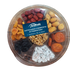 Asia Trade assorted dried fruit and nut gift platter from Uzbekistan featuring apricots, dates, and walnuts.