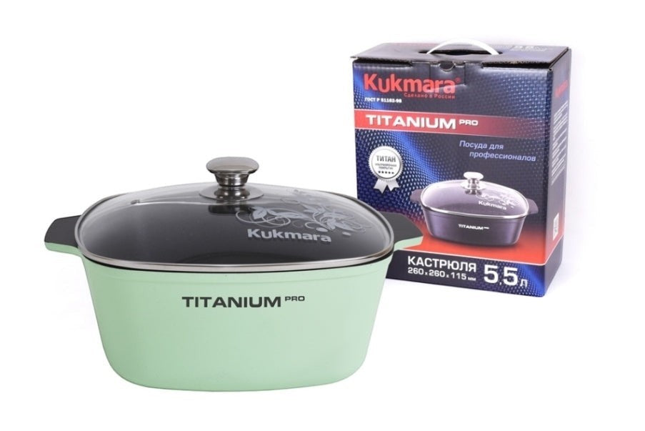 סיר סוטז' מרובע 5.5 ליטר "Titanium pro"-ירוק