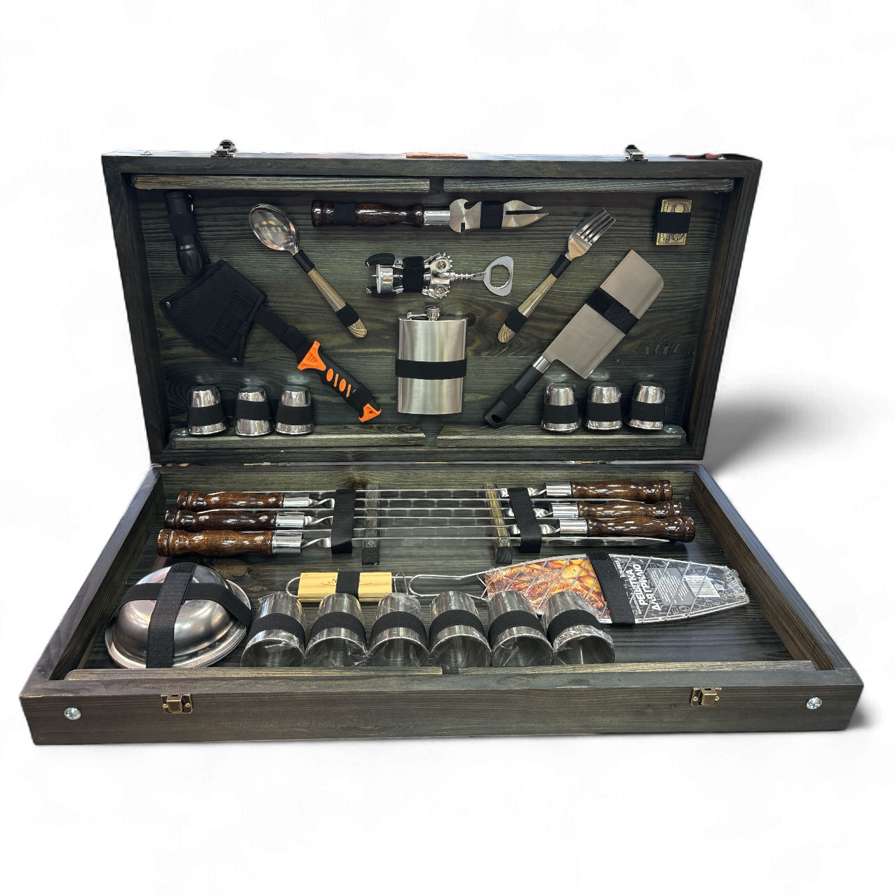 Премиум набор шампуров в кейсе "Ястреб"