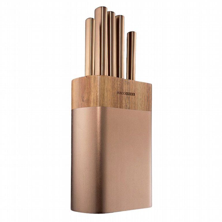 סט סכינים מקצועי 5 חלקים עם מעמד – ARCOSTEEL TANTO