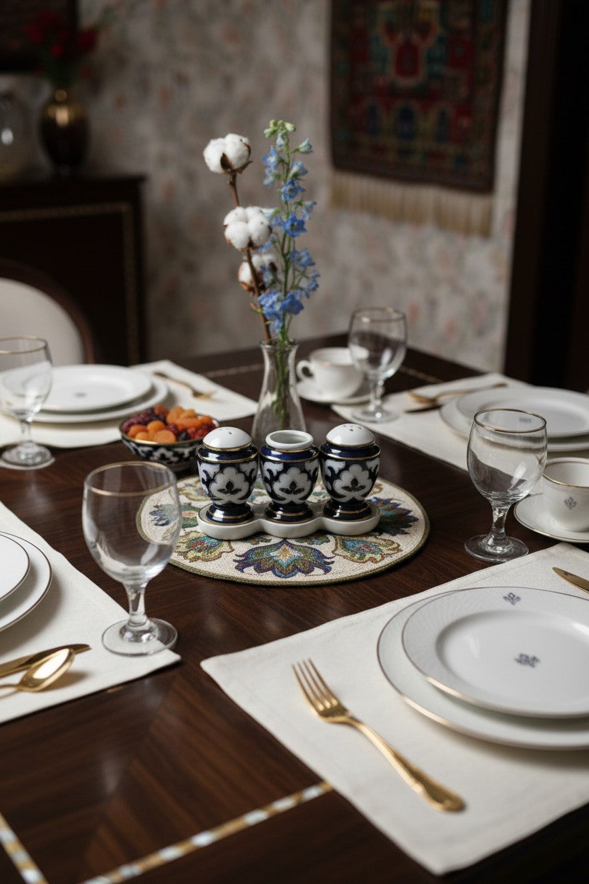 Традиционный набор для соли и перца с орнаментом Pachta Gul