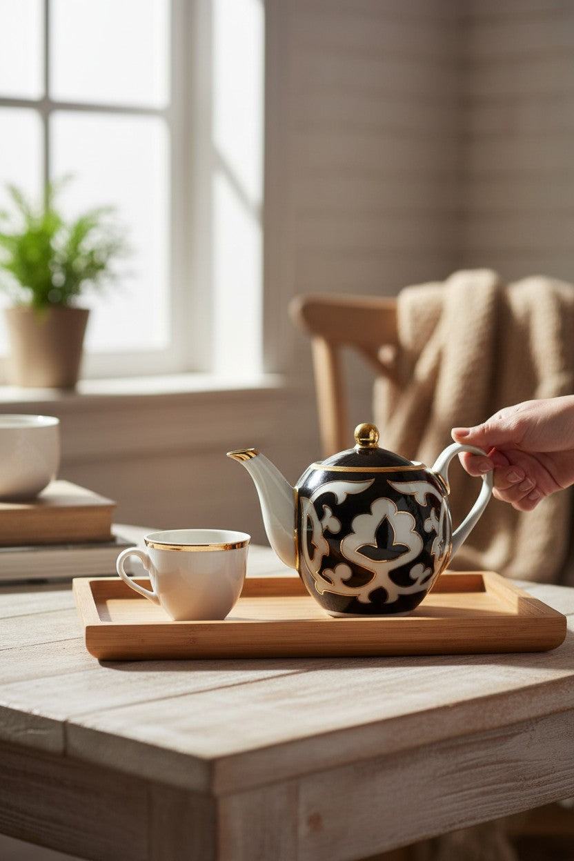 קומקום מעוטר 0.6 ליטר דגם Pachta gul - כחול