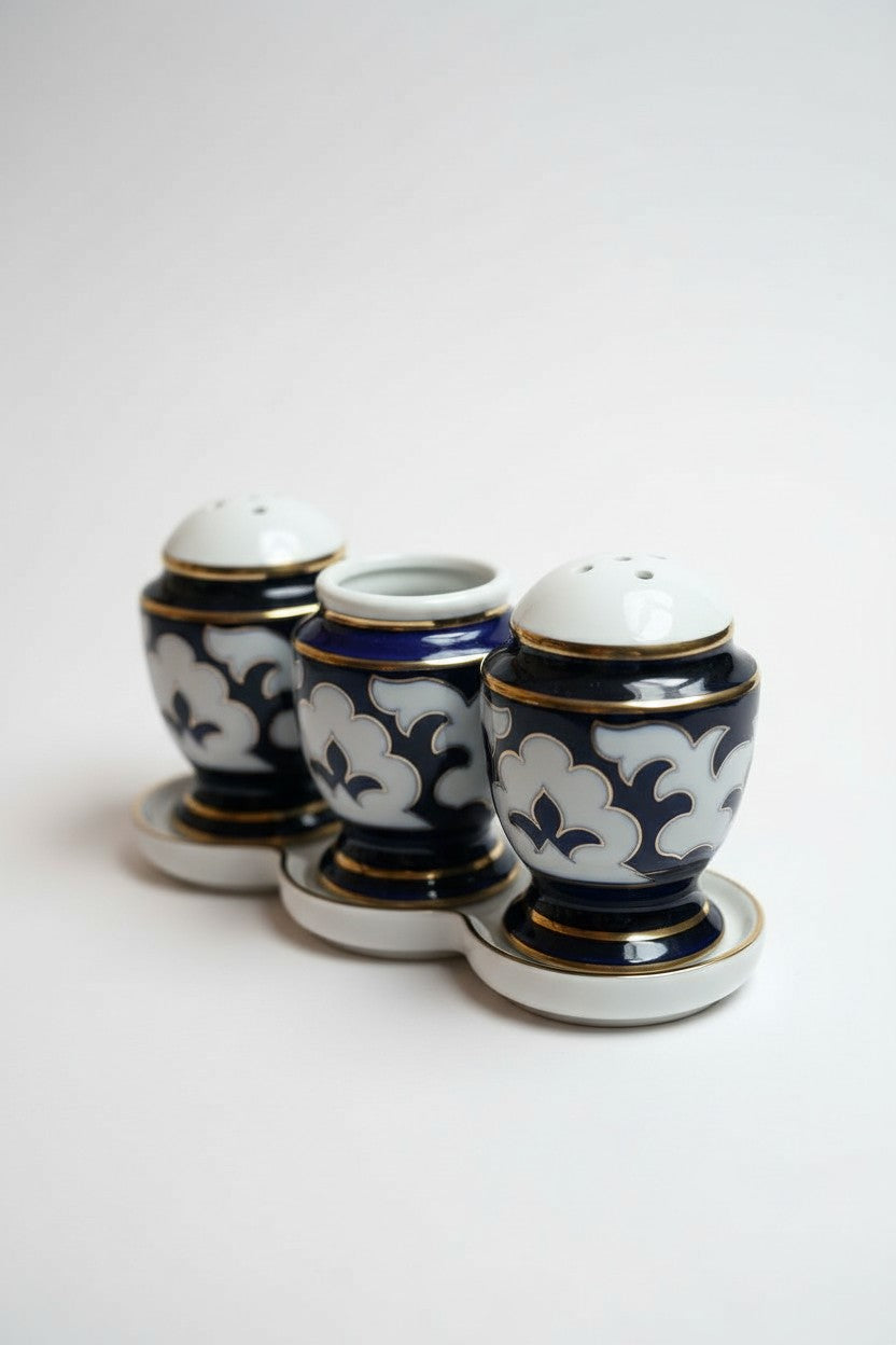 Традиционный набор для соли и перца с орнаментом Pachta Gul