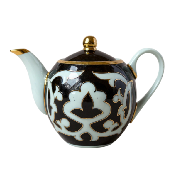 Декорированный чайник 0.6 литра модель Pachta gul - синий