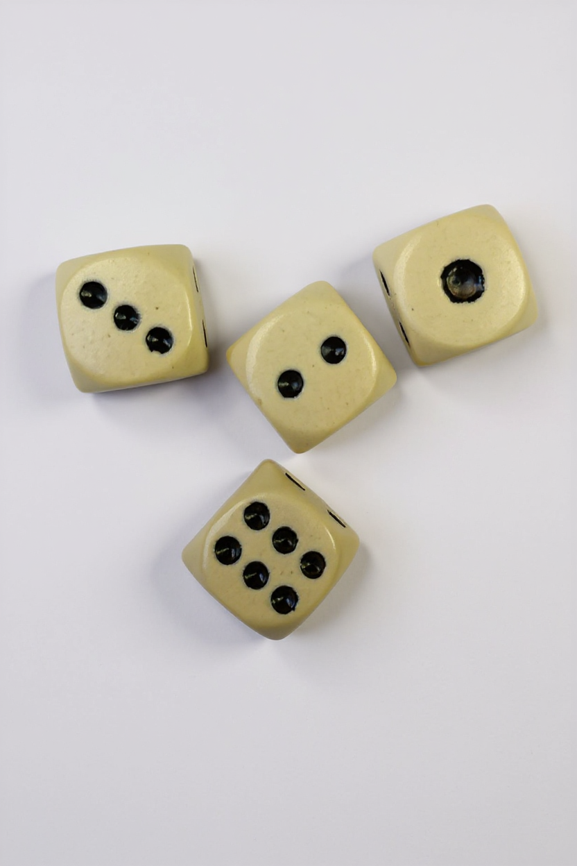4 קוביות משחק - צהוב